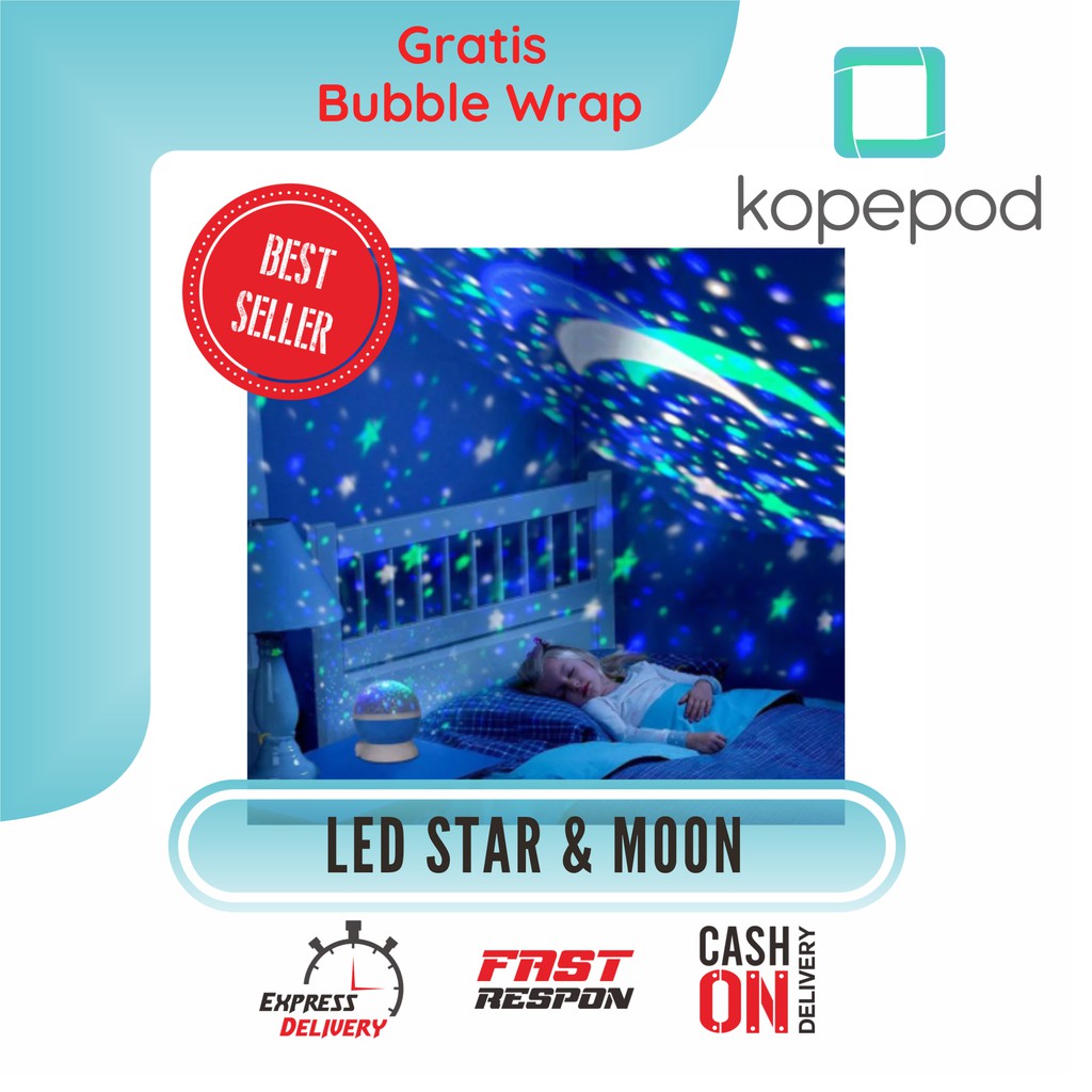 STAR Lampu Tidur Proyektor Lampu Bintang anak anak Tidak Panas Tidak Berisik 2 Mode