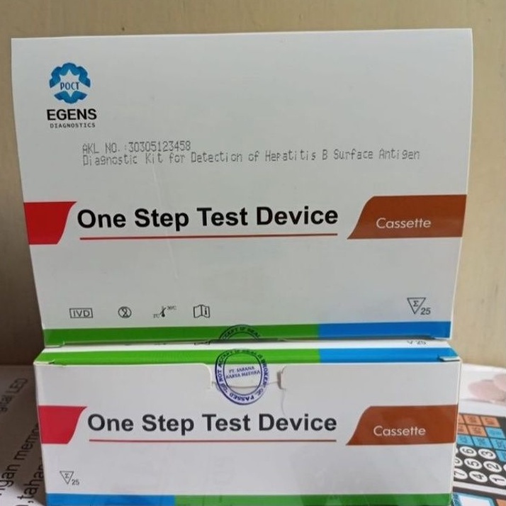 Alat Test Pemeriksaan Hepatitis B Ag Antigen Cek HbsAg Card 25 Test EGENS