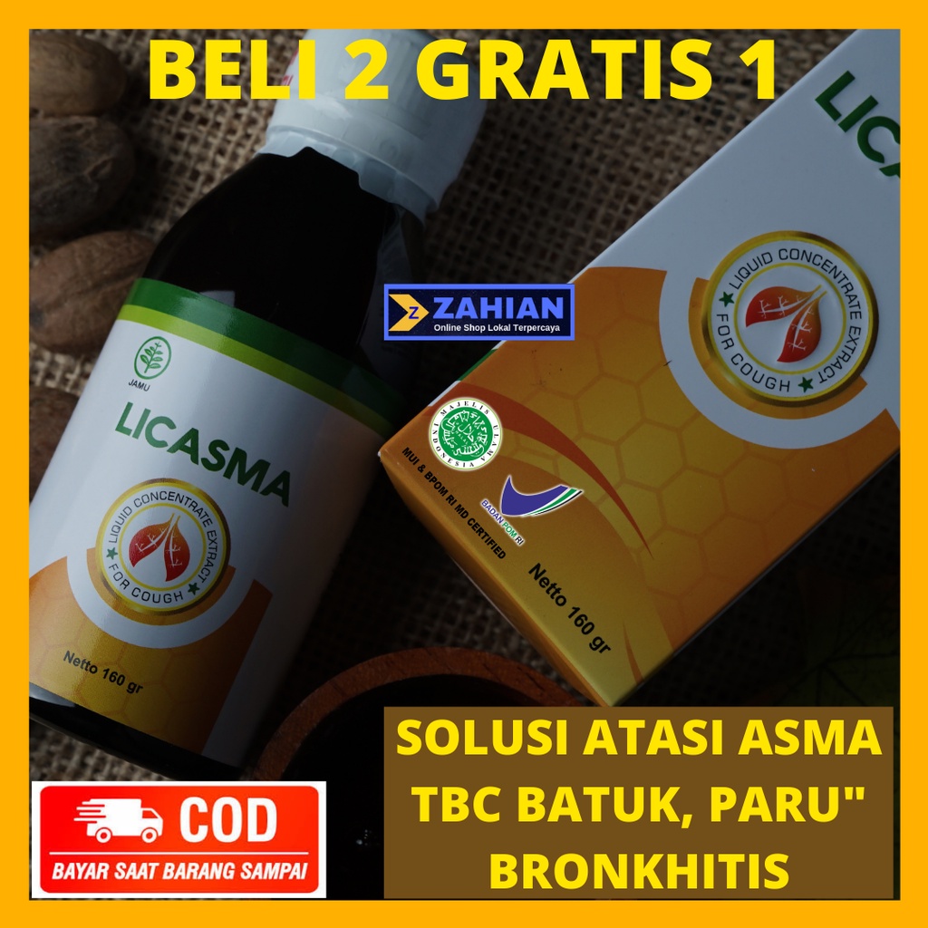 Licasma BPOM Madu Herbal 100% Original obat Asma TBC & Paru paru basah batuk kronis sesak nafas COD-4