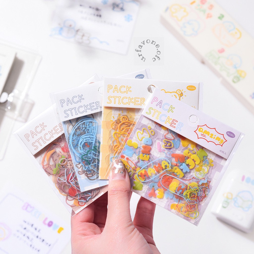 

STICKER MOTIF 40 pcs / pack Stiker Dekorasi Diary Planner Journal Scrapbook