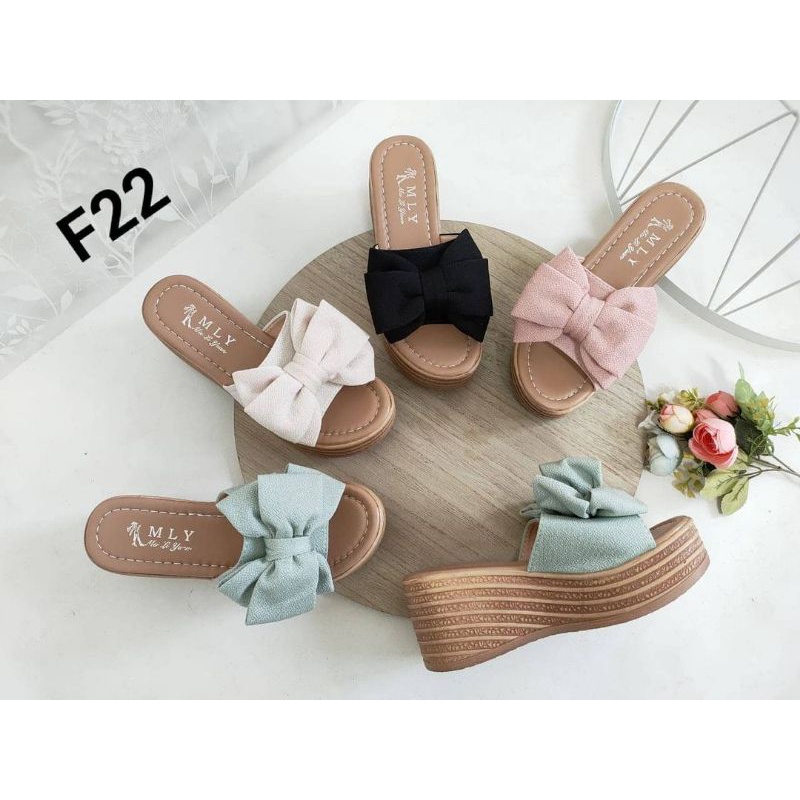 Sandal wedges 6 cm import wanita murah/ sandal wedges santai