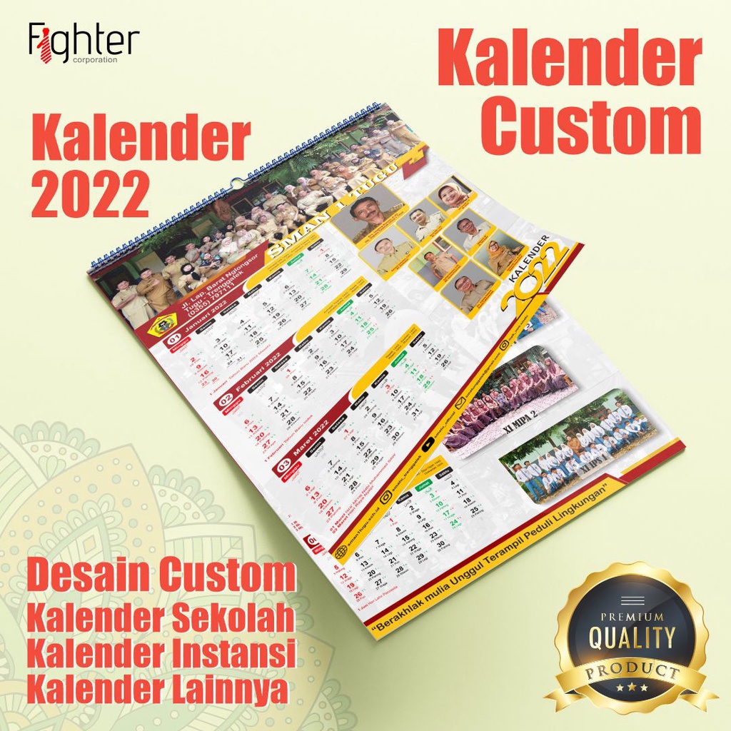 Jual Kalender 2022 Custom Murah Kalender Instansi, Sekolah, Toko Emas dll Termurah AP150 