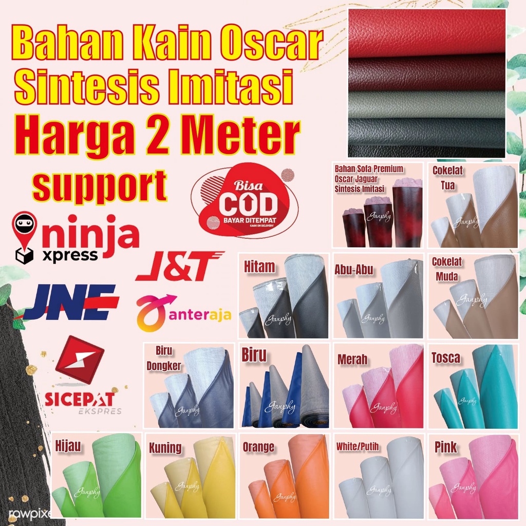 Oskar Bahan Karpet Kain Kulit Oscar Sintetis Imitasi Jaguar Untuk Sofa Kursi Jok Motor Mobil Becak D