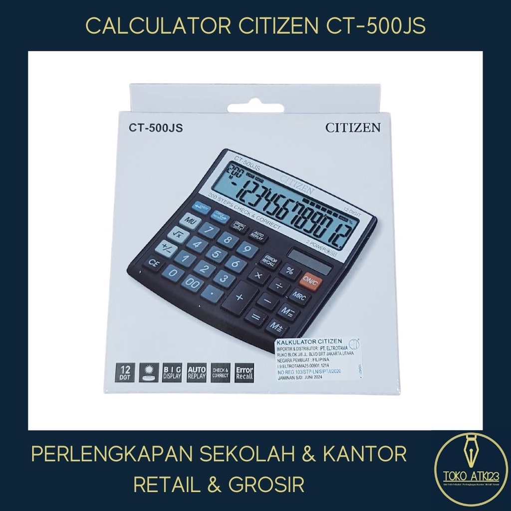Calculator Citizen CT-500 JS 12 Digits Check &amp; Correct