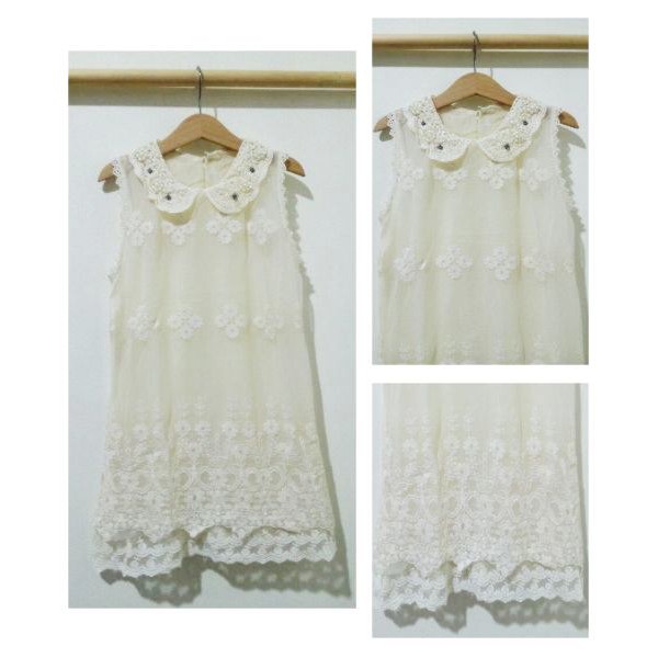 DRKD68 - Dress Anak Cream Rajut Elegan