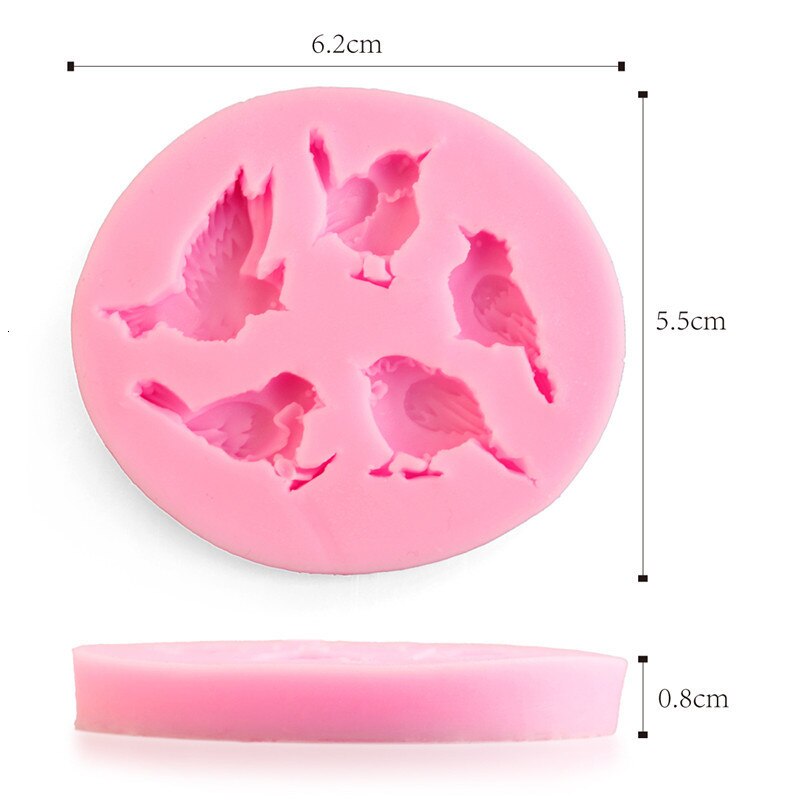 Cetakan Fondant Bentuk Burung 3d Bahan Silikon Untuk Dekorasi Kue