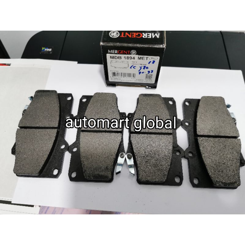 Brake pad kampas rem depan land cruiser lc vx80 hardtop diesel fortuner merk mergent