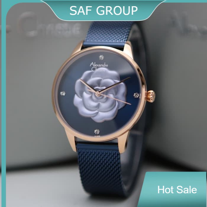 JAM TANGAN WANITA ALEXANDRE CHRISTIE AC 2723 / AC2723 ROSEGOLD BLUE ORIGINAL by plp