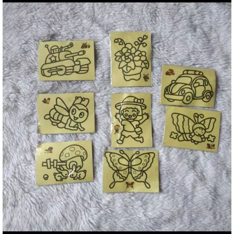 Mainan Pasir Anak Sand Painting Edukasi Size Kecil 11.5x8.5cm Murah