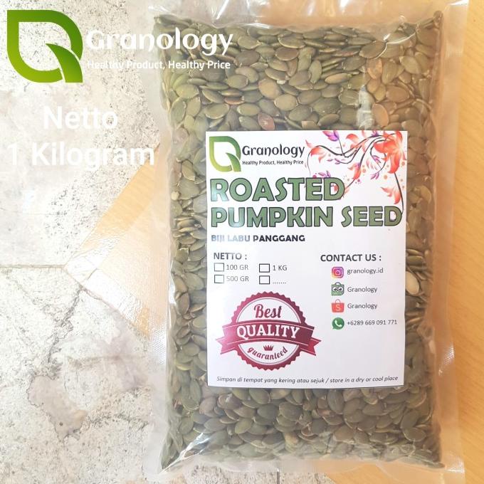 

(BISA COD) Biji Labu Oven / Roasted pumpkin Seed (1 kilogram) by Granology BIG SALE Kode 463