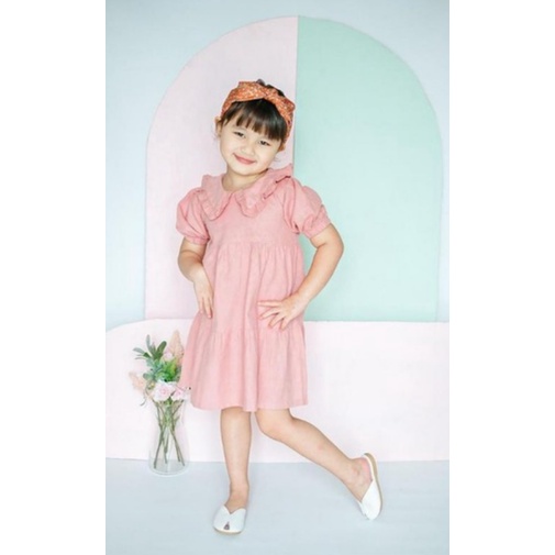 Dress Anak SMILEE Linen Salsabila Size 1-5Thn / Dress anak perempuan Lucu CBKS S23