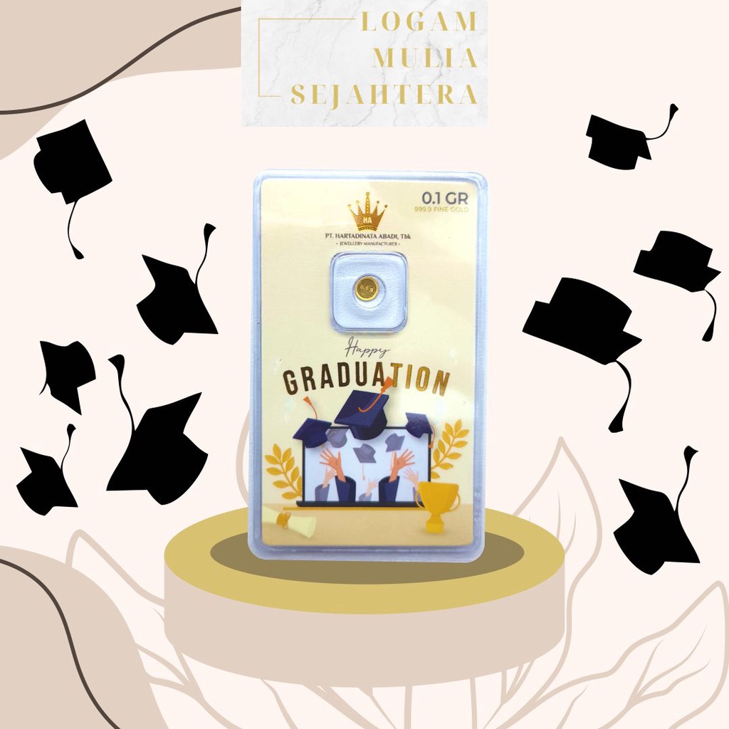 LOGAM MULIA HARTADINATA HAPPY GRADUATION 0,1 GRAM HADIAH WISUDA
