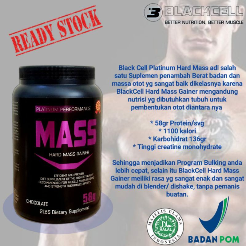 Mass Gainer 2 Lbs Blackcell Weight Gain 2lbs Susu Protein Penambah Berat Badan BB Non BXN Evomass