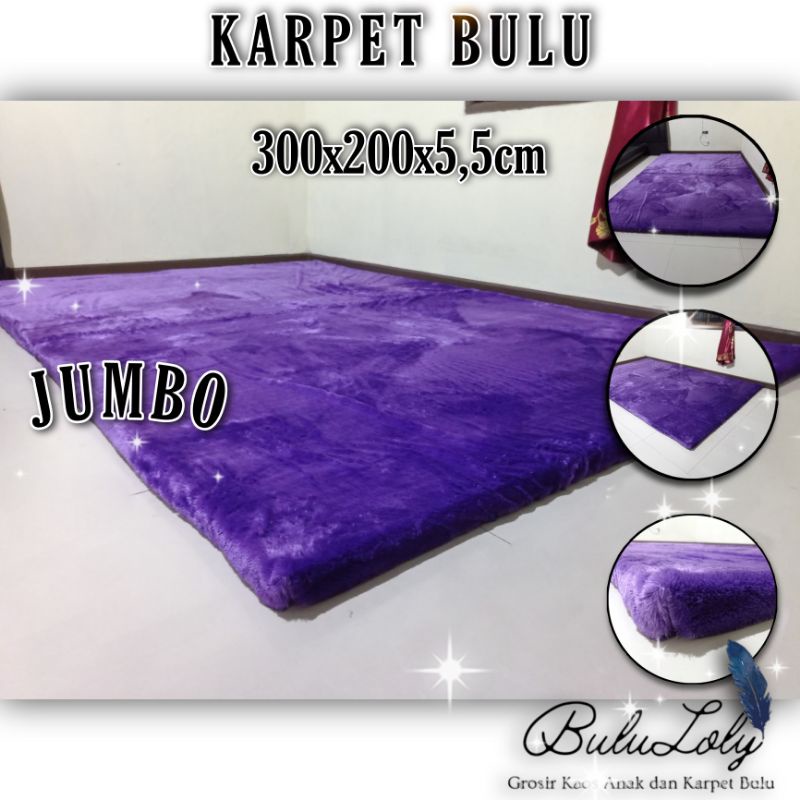 Karpet bulu rasfur ukuran besar JUMBO uk 300x200x5,5cm