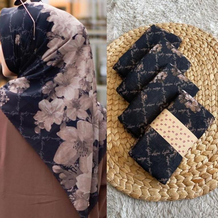 "PDK.17Ap22e" Hijab Voal Segiempat / Hijab Motif Bunga / Hijab Premium / Hijab Warna Soft / Hijab Mu
