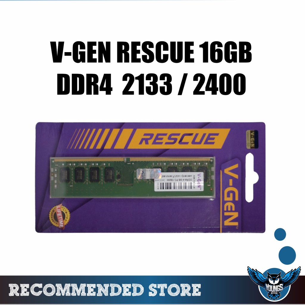 RAM V-GEN RESCUE 16GB DDR4 2133 / 2400 / 2666 LONGDIMM VGEN PC