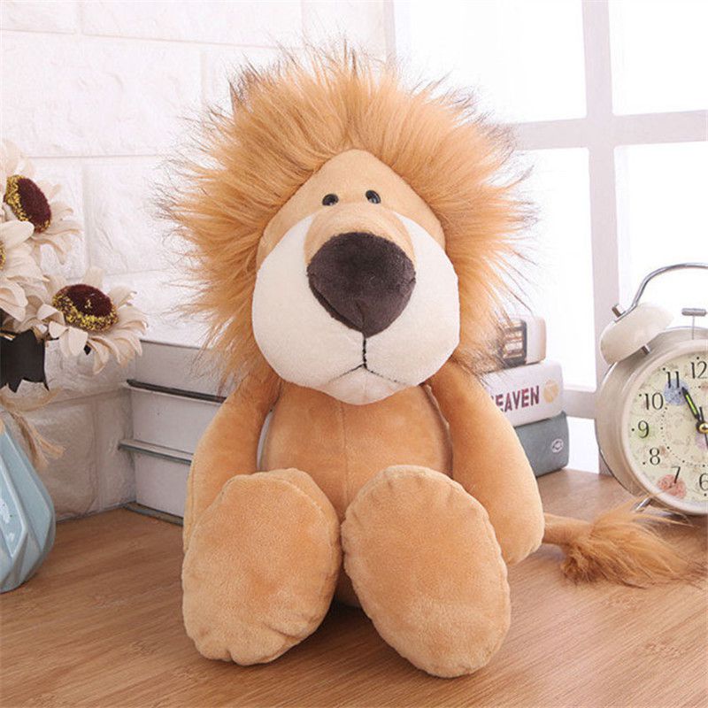 Mainan Boneka Stuffed Plush Hewan Singa / Gajah / Harimau / Monyet / Rusa Ukuran 25 / 35cm Untuk Anak