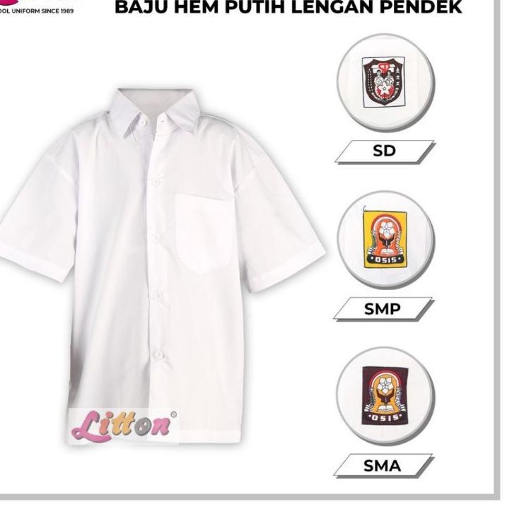 Ready Stock LITTON Baju Seragam Sekolah SD- SMP- SMA - Polos / Seragam Sekolah Ukuran Jumbo Big Size