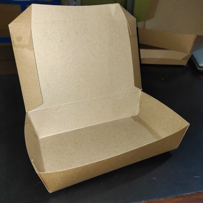 

7w4sww Paper Box Lunch Large - Coklat Paper Box Kertas Paper Take Away - Cokelat S10D4R