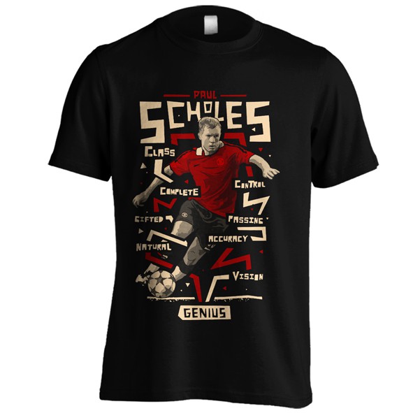 KAOS  - PAUL SCHOLES - C01 - HITAM XXXL