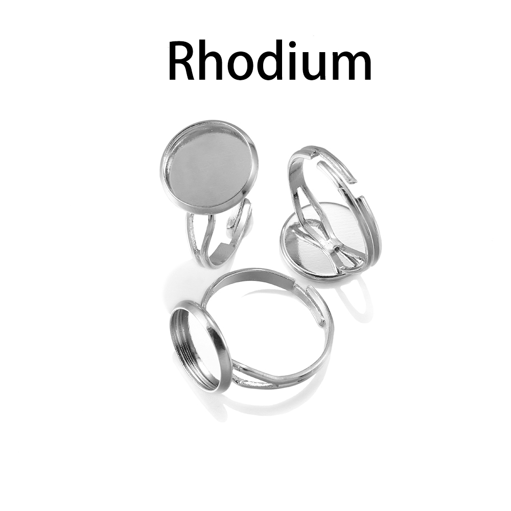 10pcs/lot Adjustable Blank Ring Base Fit Dia 10 12 14 16 18 20 25 mm Glass Cabochons Cameo Settings Tray Diy Jewelry Making Ring