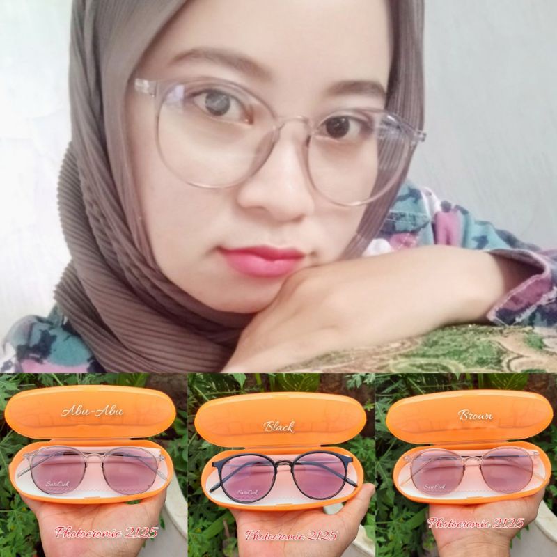 Kaca Mata Photocromic 2125 Lensa Berubah Warna frame Lentur Elastis Pria Dan Wanita