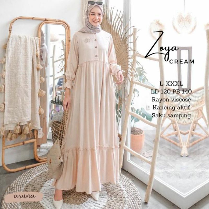 Zoya Maxi/ dress wanita/ gamis