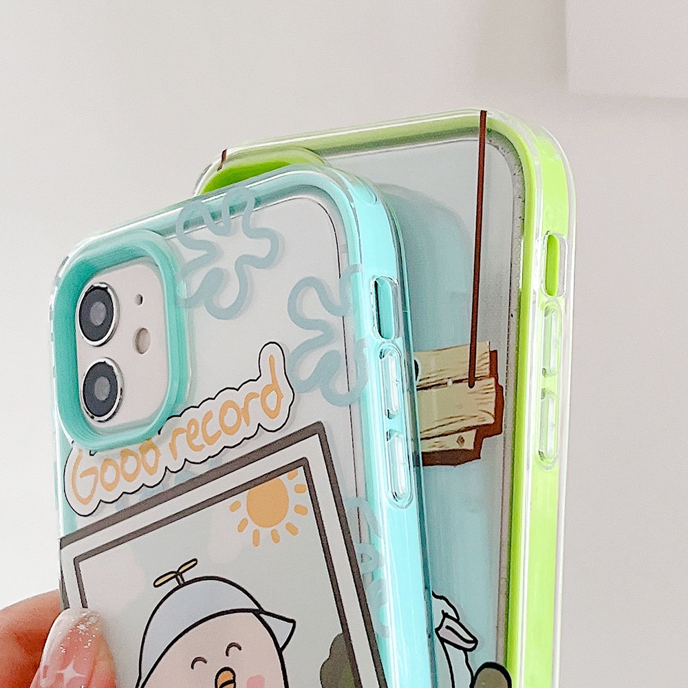 3 in 1 Soft Case TPU Motif Lukisan Domba &amp; Anak Ayam Cover iPhone 13 12 11 Pro Max X XS Max 7 8 6 6S Plus XR