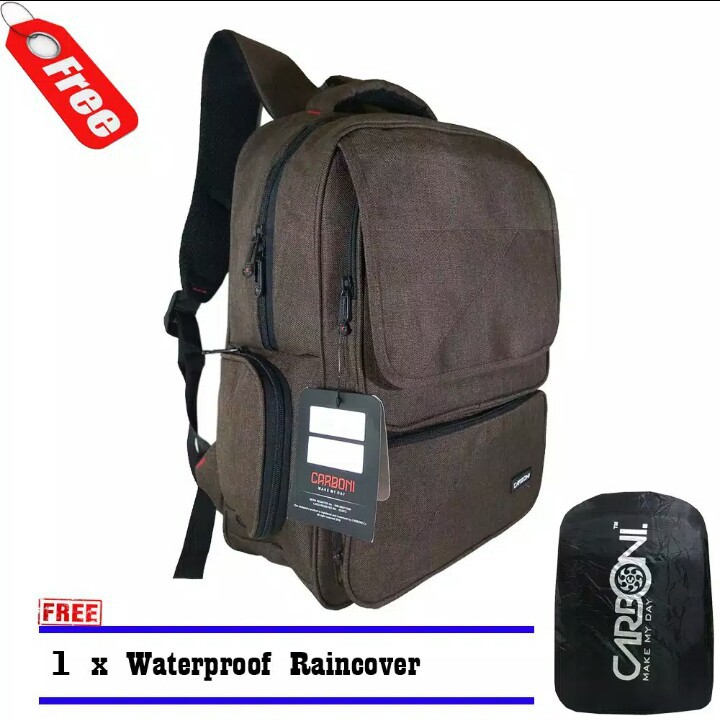 Carboni tas ransel pria dan wanita tas laptop AA00026 original - coffe