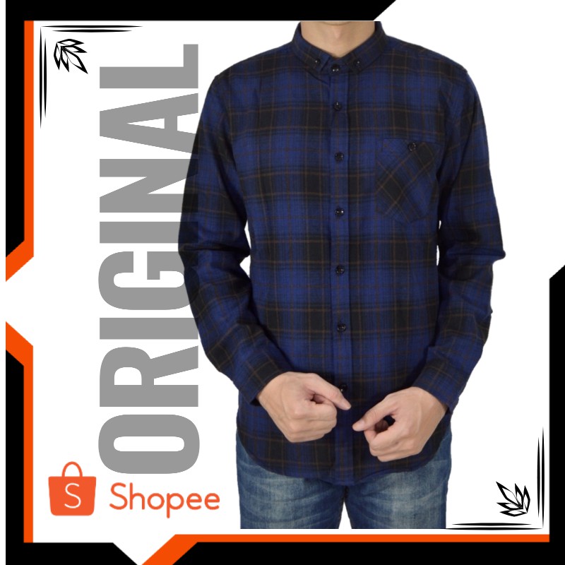 KEMEJA BAJU PRIA BAJU KEREN FLANEL KOTAK BIRU