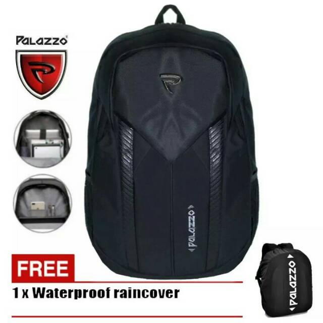 Palazzo tas ransel pria dan wanita tas palazzo tas sekolah tas laptop original + rain cover