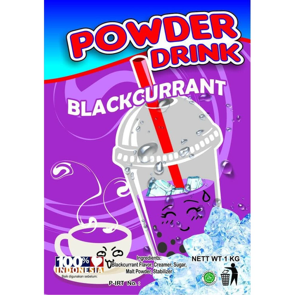 

Blackcurrant Powder - Bubuk Minuman Bubble Drinks 1kg Kualitas Cafe