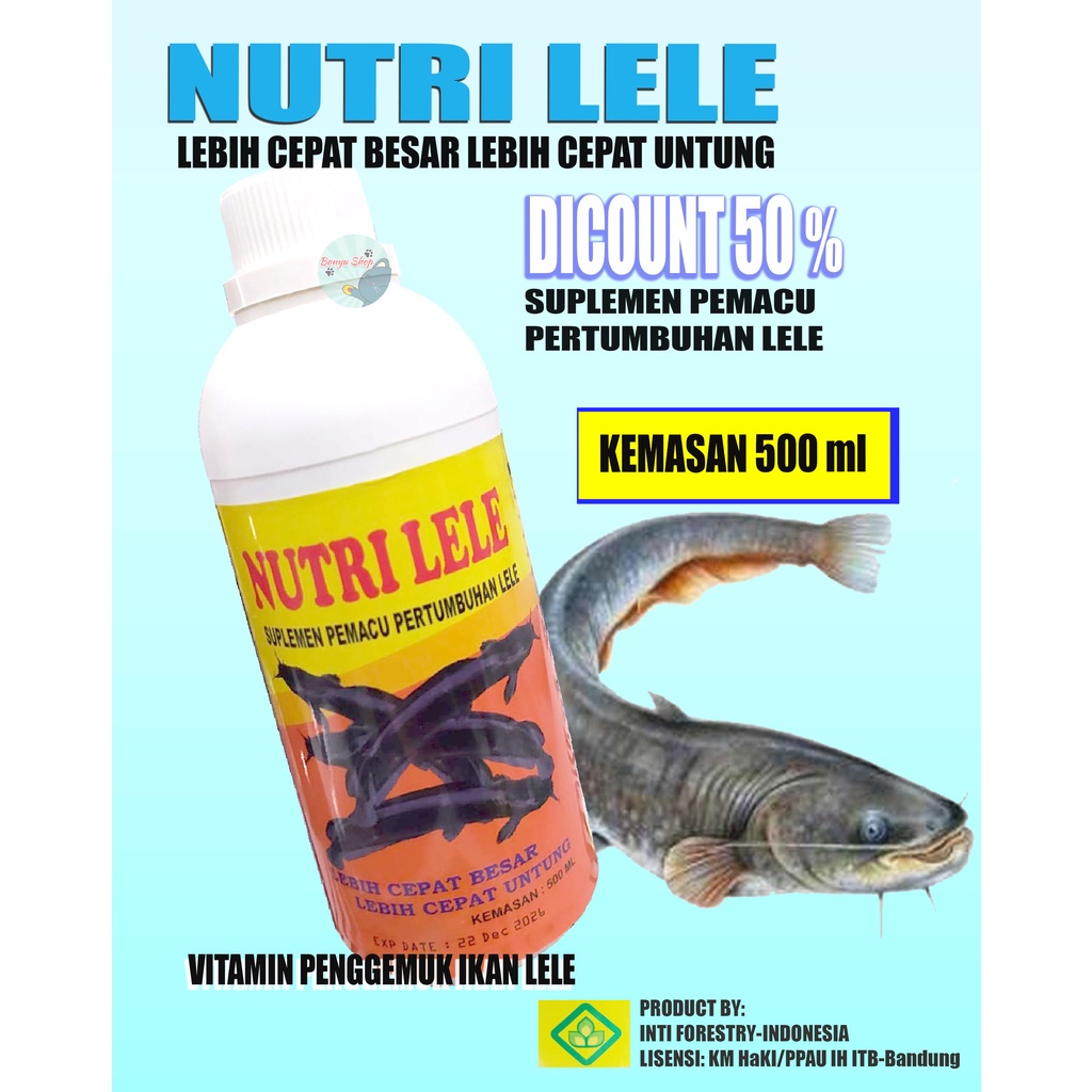 500 ML-NUTRI LELE Suplemen Pemacu Pertumbuhan Lele Lebih Cepat Besar Lebih Cepat Untung-VITAMING PENGGEMUK IKAN LELE-OBAT PENGGEMUK IKAN