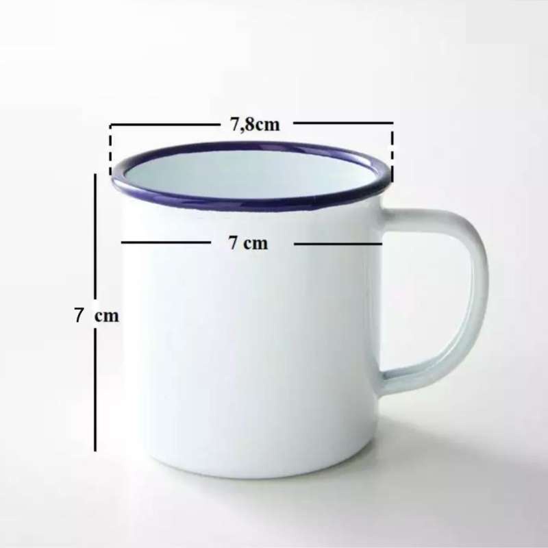 Cangkir Mug Enamel 12Cm / Gelas Mug Enamel / Cangkir Kopi Enamel 7Cm - 12CM / cangkir mug burik jadul kenangan bapak di kampung motif doreng burik