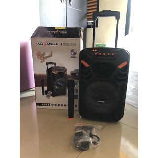 Speaker advance K 881 N bluetooth amplimeeting koper karaoke bonus mic wireless
