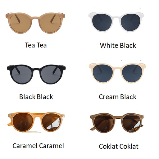 [GROSIR] Kaca Mata Korean Fashion Retro Bulat Kacamata Hitam Wanita Pria Sunglasses Grosir Import KC07