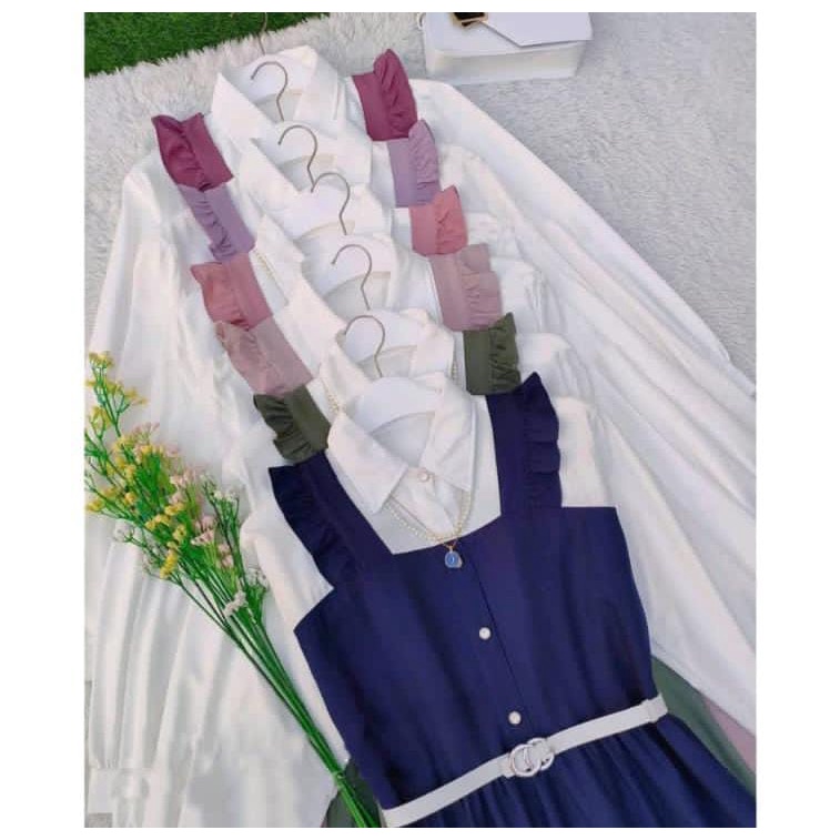 RILLO - Dress Livy / Gamis Remaja Kekinian Free Belt