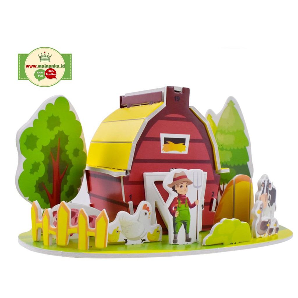 Mini Puzzle 3 Dimensi MINI FARM | Mainan Anak Perempuan - 1688G