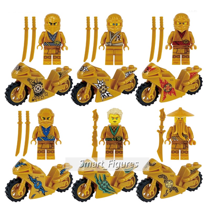 Set Mainan Action Figure Mini Ninjago Wu Nya Jay Kai Motor Cole Lloyd Zane Yang Untuk Koleksi