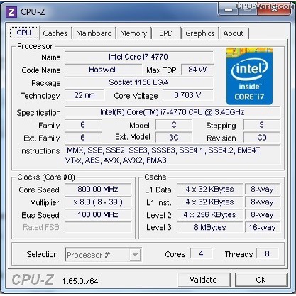 Processor Intel Core i7 4770 Tray Socket 1150 Gen 4