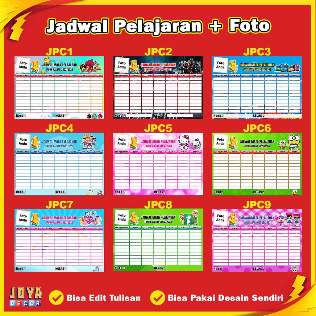 

Poster Jadwal Pelajaran Sekolah Aesthetic Kegiatan Mingguan - Weekly Planner Schedule + Foto