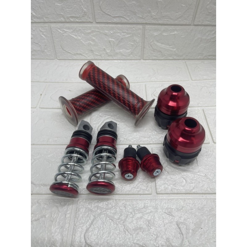 Jalu As Roda Depan+Handgrip karbon+Jalu Stang Matic+Step Per CNC Universal Honda Yamaha