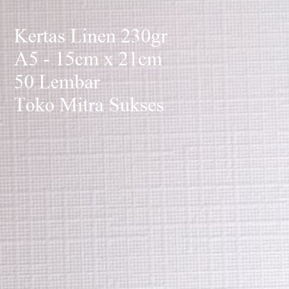 

50 Lembar Kertas Linen Jepang 230gram A5