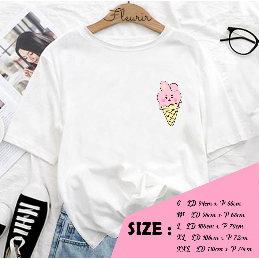 FLEURIR - KAOS COKY ICE CREAM WANITA DEWASA LENGAN PENDEK TEE UNISEX WANITA PRIA