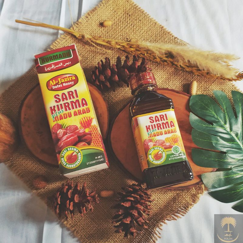 SARI KURMA AL-JAZIRA Plus Madu Arab [ Promo Spesial Shopee! ] Honey Dates Sari Kurma plus Madu Arab &amp; Habbatusauda Halal Minuman Sari Buah Kurma Lezat Bermanfaat Untuk Kesehatan dan Tenaga Serta Energi biidznillah inshallah