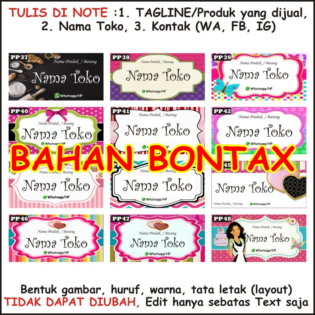 

(BONTAX-17) ISI 100 STIKER PERSEGI PANJANG/STIKER PRODUK/STIKER KEMASAN/STIKER BOTOL/STIKER TOPLES