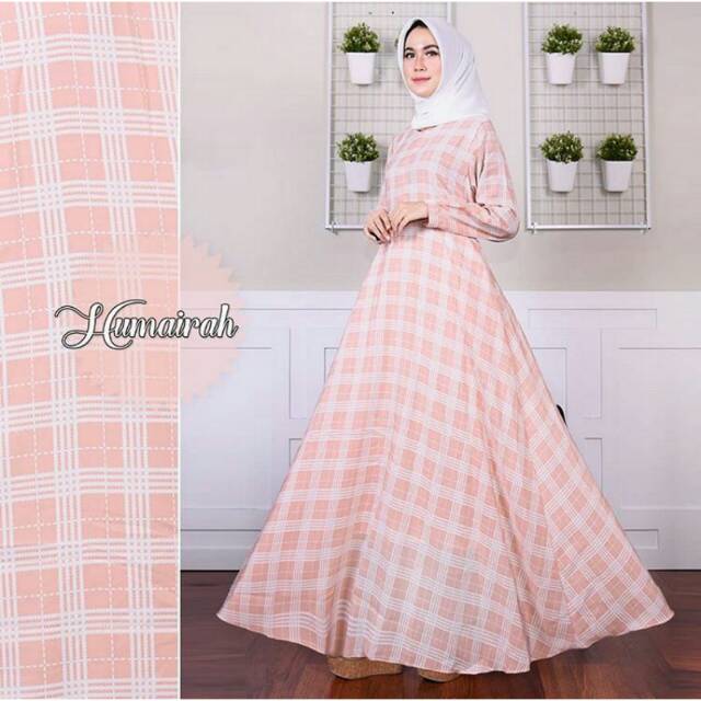 Best seller gamis monalisa motif kotak / gamis motif kotak / gamis premium wolfis