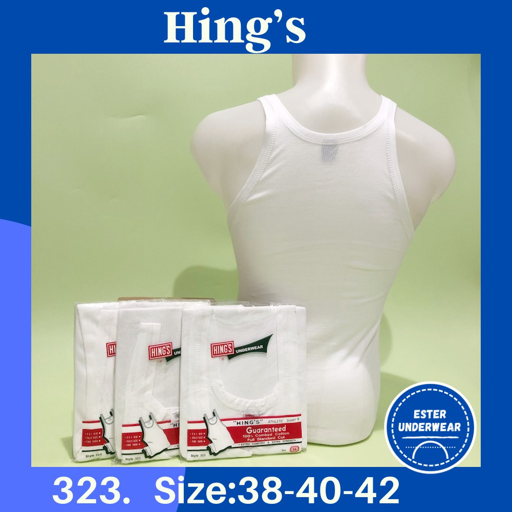 Kaos Singlet HINGS HIJAU H 323BS HK Katun Model Salur Isi-1Pcs