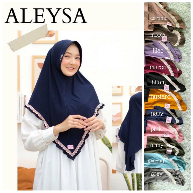 [Original Arey] ALESYA. Hijab instan jersey Airis•• jilbab bergo renda