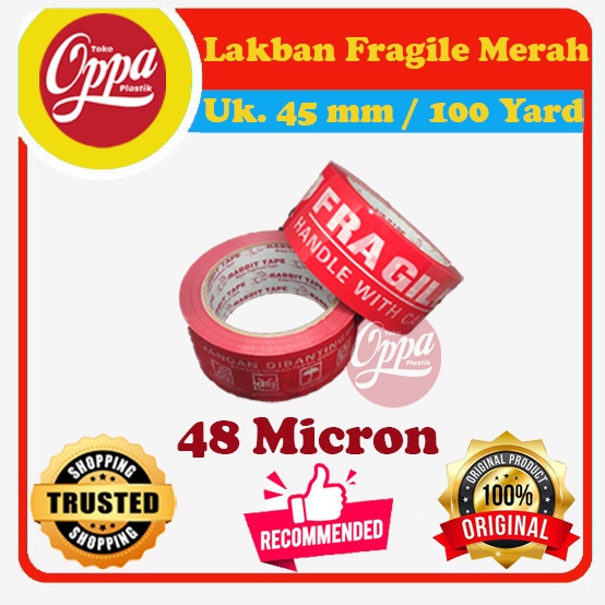 

LAKBAN 2 INCH / ISOLASI / LAKBAN FRAGILE 45MM MERAH